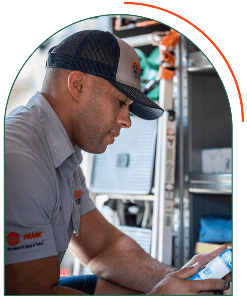 Facemyer AC tech at van in Stanford, FL.